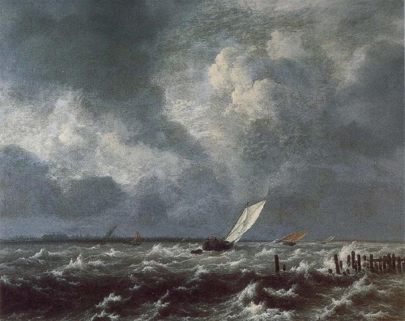 Jacob van Ruisdael View of Het Lj on a Stormy Day